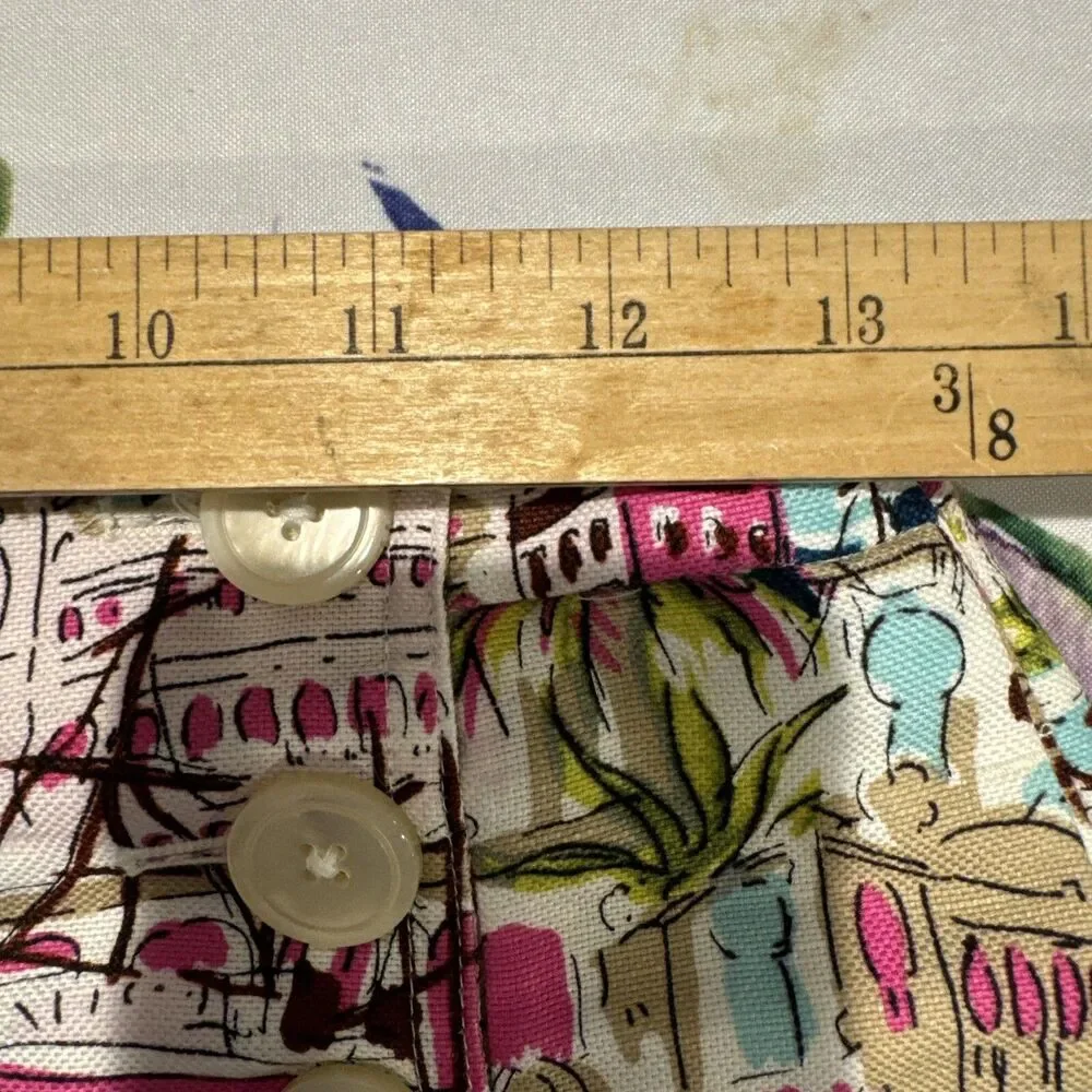J. Crew Harbor Print Sailor Side Zip Linen Shorts Womens 02 Pre-owned Condition